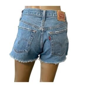 Levi's 501 button fly jean shorts distressed cut offs 25 W25 SH2 4374